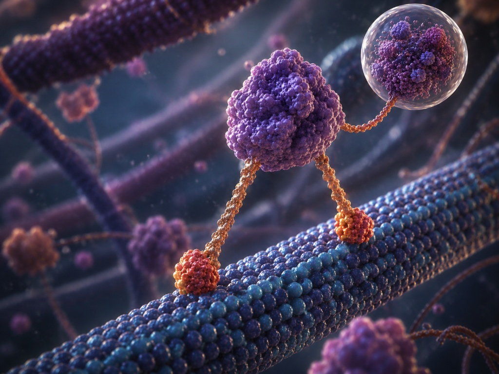 Kinesin molecular walker on microtubule