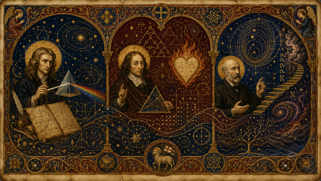 A golden lemniscate inside concentric sacred-geometry orbital rings against a starfield.