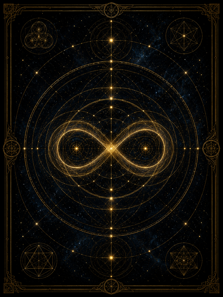 A cracked golden gauge whose needle breaks past the end of its scale into a galaxy.